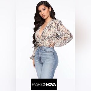 Fashion Nova Gold Flecks in Your Edges Crop Top, Paisley, XLarge, NWT